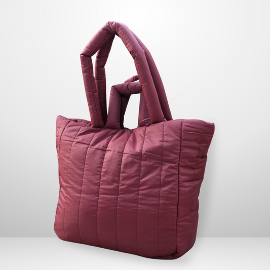 Magenta Quilted Tote Bag