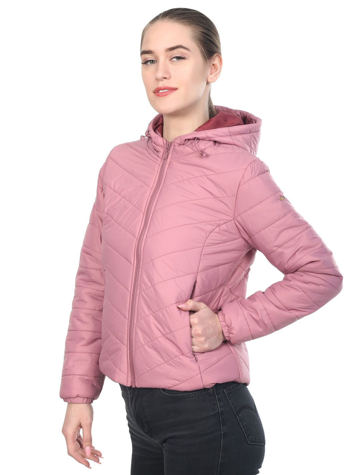 Pink Quilted Puffer Jacket