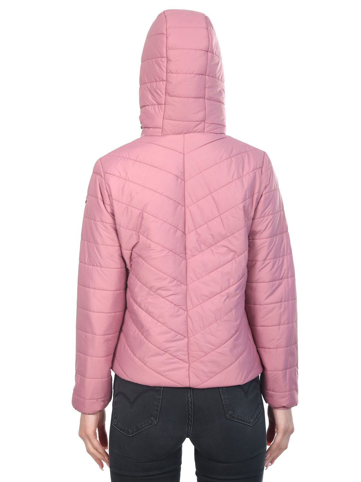 Buy Lure Urban Women Pink Zipper Puffer Jacket online