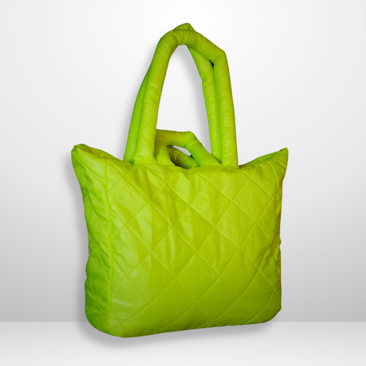 Florescent Quilted Tote Shopper
