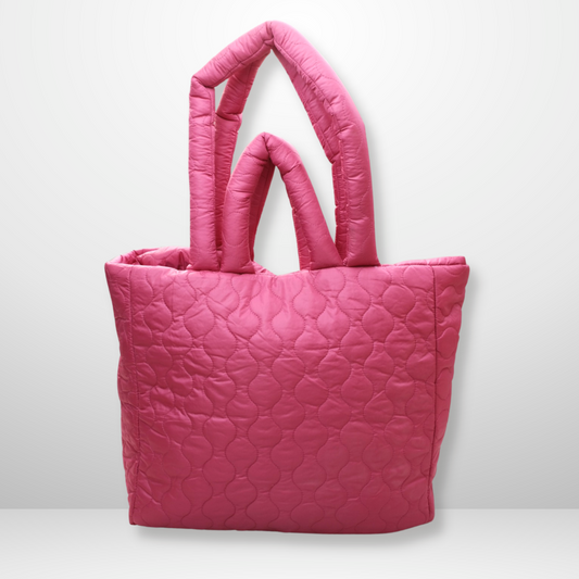 Pink Quilted Tote Shopper