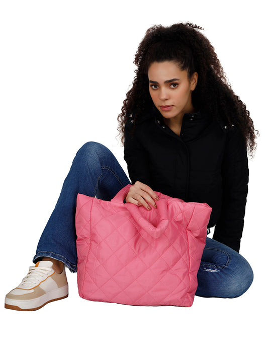 SOC Puffer Jacket & Pink Shopper Combo