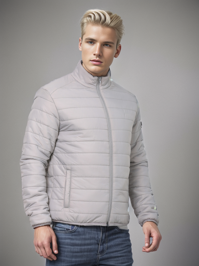 Nylon Quilted Grey Puffer Jacket