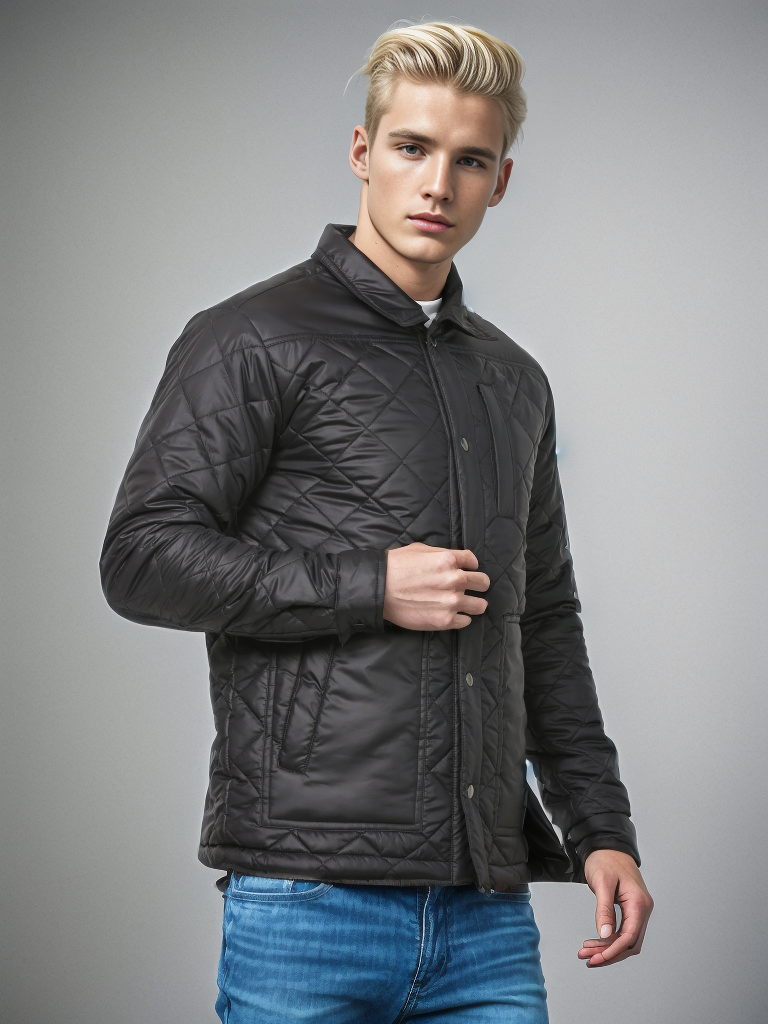 Black Diamond Quilted Utility Puffer Jacket