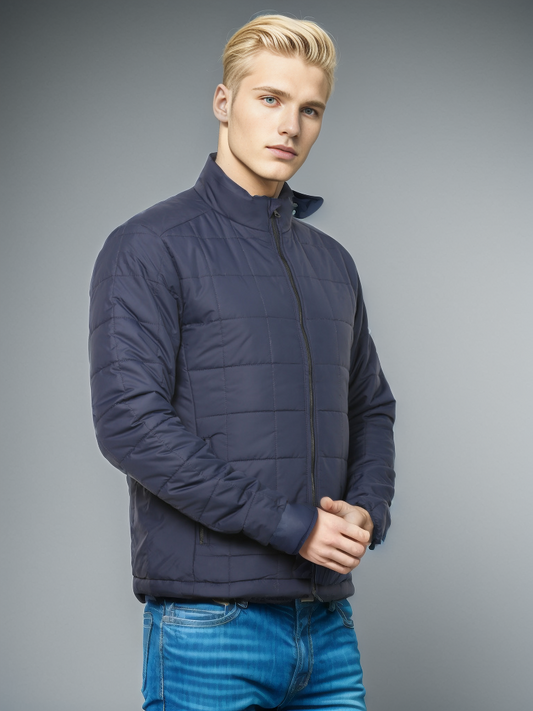 Navy Box Quilted Jacket